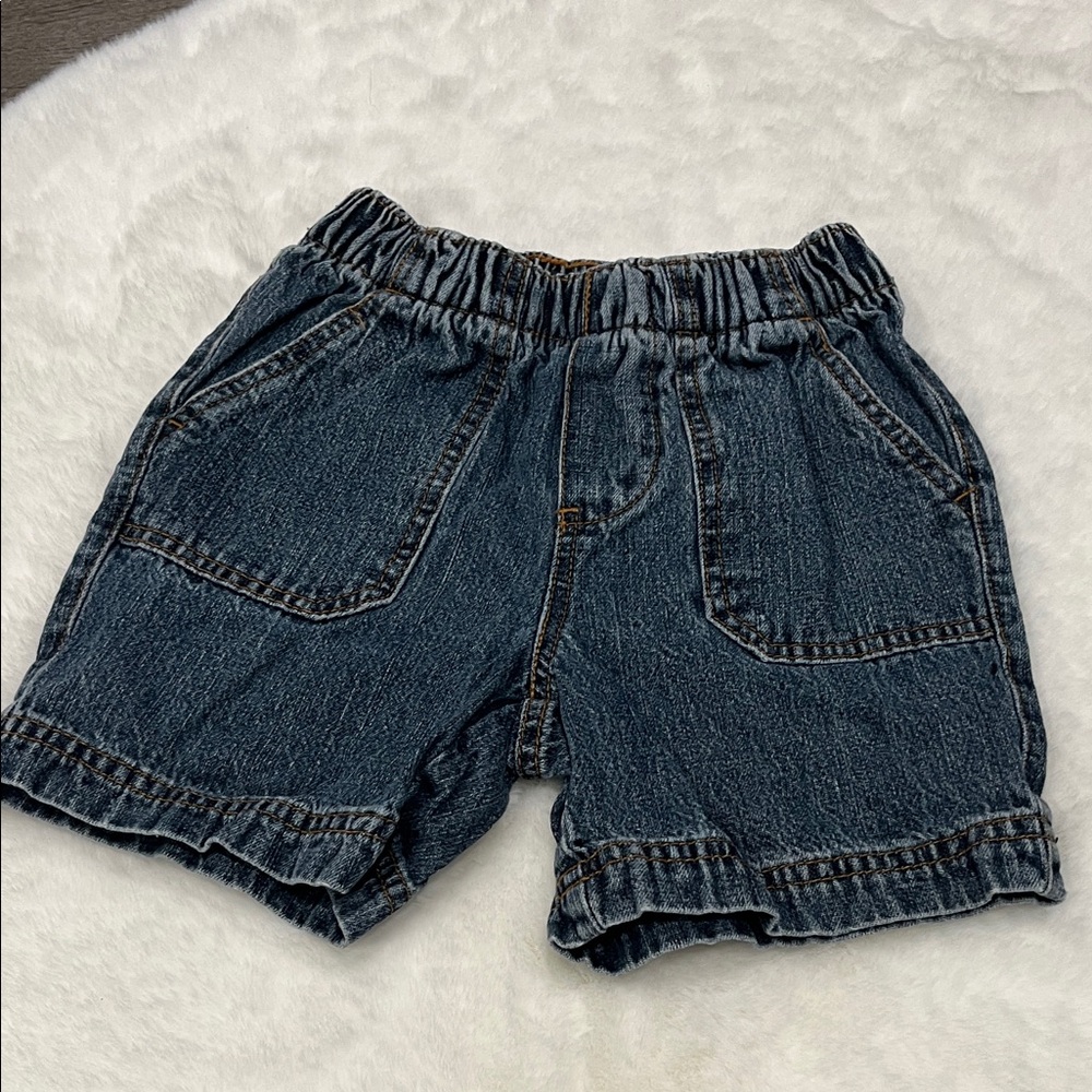 Circo Indigo Elastic-Waist Denim Shorts with Ruffle Hem